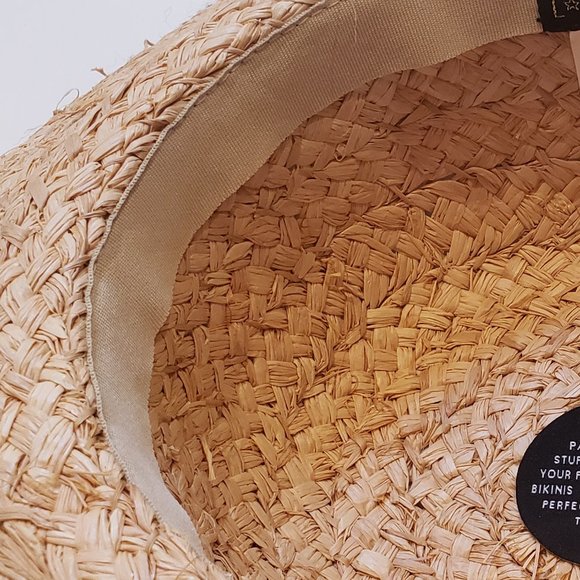 L * Space Floppy straw hat with black trim
